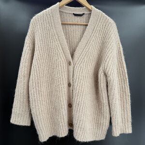 Jenni Kayne Medium Womens Cocoon Cardigan Taupe Wool Blend Cabin Cozy Sz Small